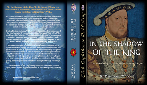 Proposed front and back covers for "In the Shadow of the King" by Deborah O'Toole. Click on image to view larger size in a new window.