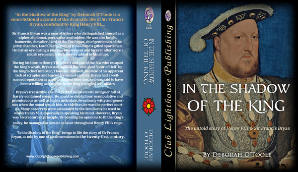 Proposed front and back covers for "In the Shadow of the King" by Deborah O'Toole. Click on image to view larger size in a new window.