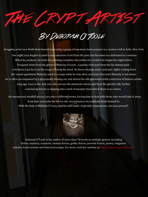 Back book cover for "The Crypt Artist" by Deborah O'Toole. Click on image to view larger size in a new window.