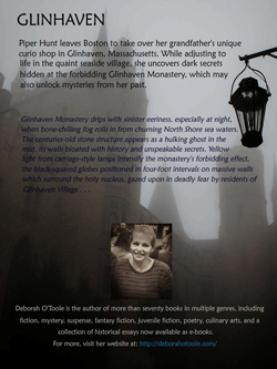 Back book cover for "Glinhaven" by Deborah O'Toole. Click on image to view larger size in a new window.