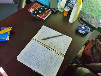 Writing "The Crypt Artist." Click on image to view larger size in a new window.